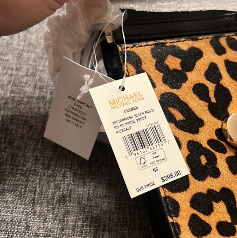 Michael Kors Carmen Small Calf Hair Crossbody Purse - Picture 8 of 15